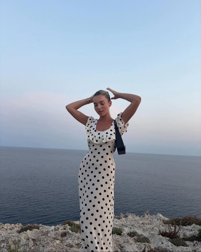 Luna Maxi Dress | Black & White