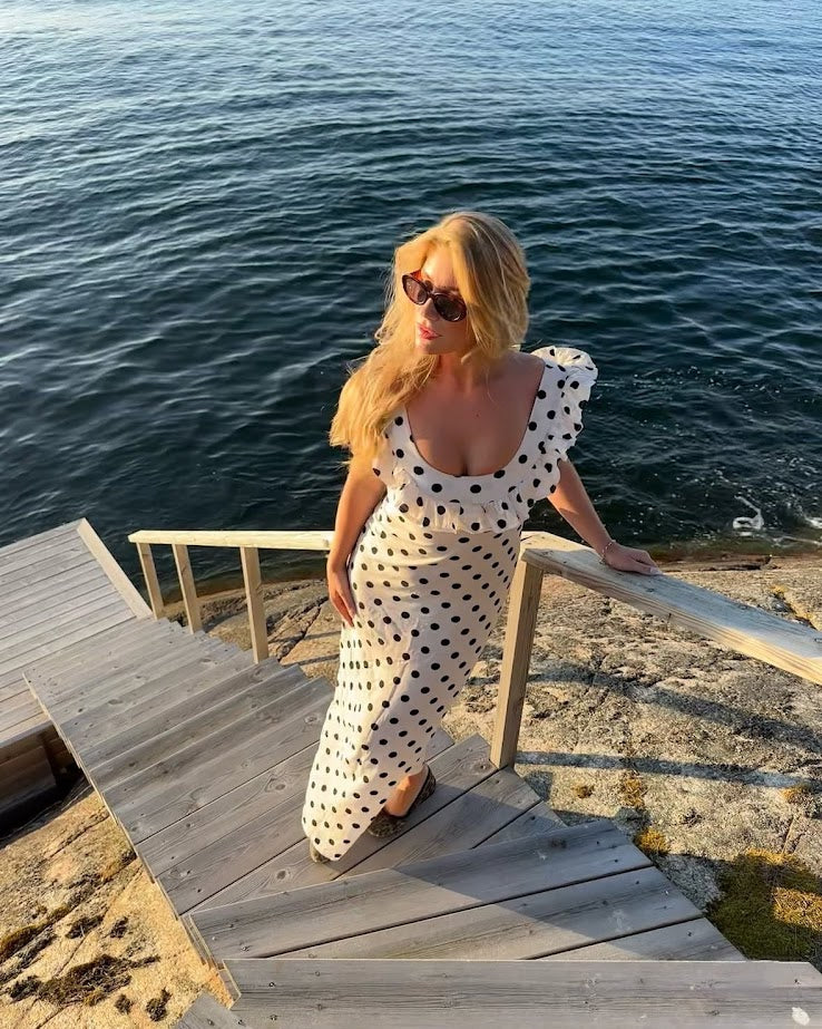 Luna Maxi Dress | Black & White
