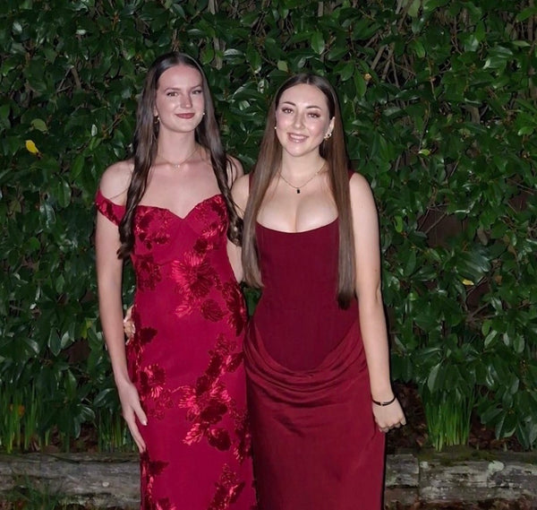 Style Rotate customer @chloe.hunter09 wearing Cornelia Dress | Burgundy