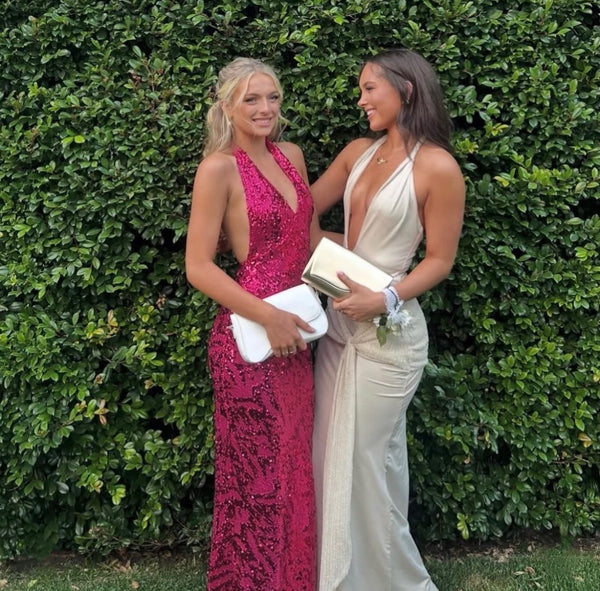 Style Rotate customer @frankieeduff wearing Liana Dress | Magenta Sequin