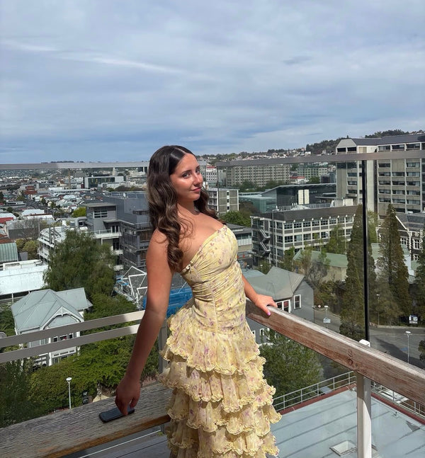Style Rotate customer @jessburnz wearing Tiered Frill Maxi Dress