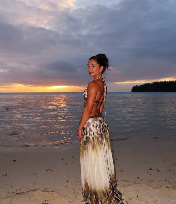 Style Rotate customer @julia.vanaalst wearing Lights Camera Action Dress