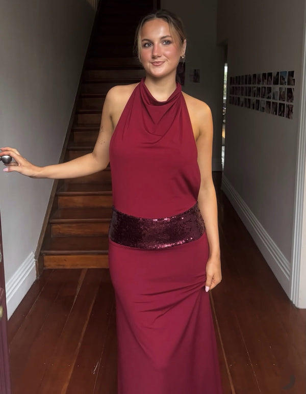 Style Rotate customer @lilymavius wearing Adele Gown | Wine