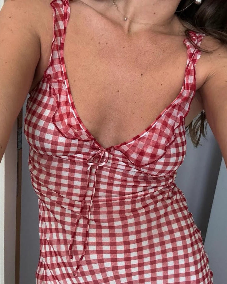 Heidi Dress | Rouge Gingham