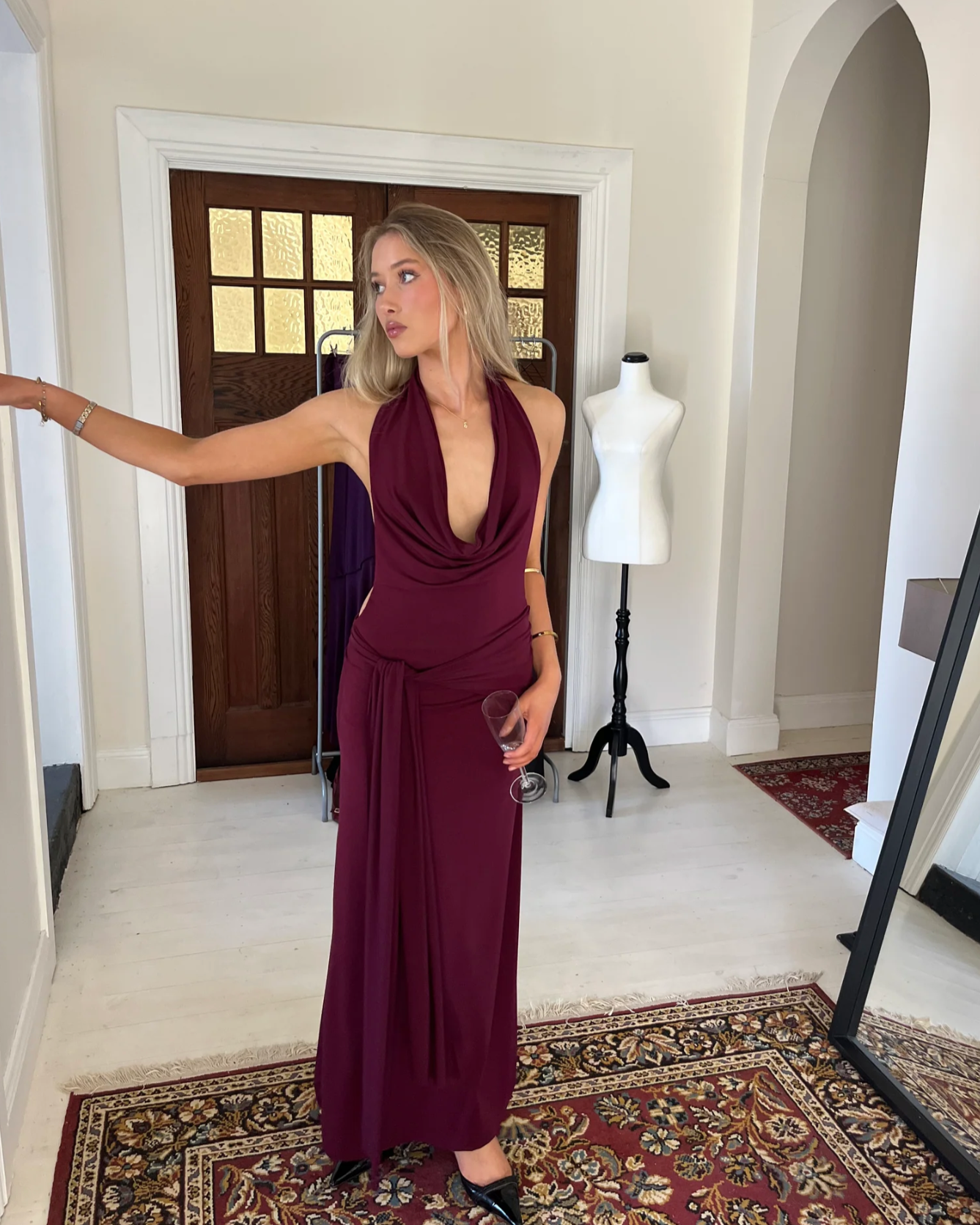 Nadia Dress | Burgundy  Style Rotate NZ
